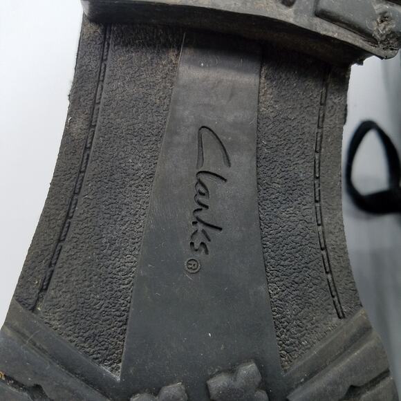 Clarks Faralyn Alpha Black Leather & Suede 10 Eye Lace Up Hiking Boots Size 7 - Picture 11 of 12